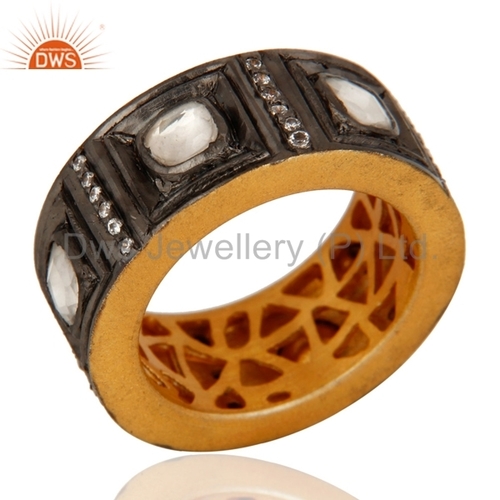 Crystal Quartz Gold Plated Sterling Silver Ring Gender: Women