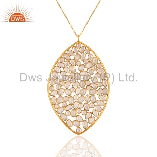 CZ Gold Plated Sterling Silver Pendant