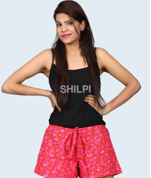Light In Weight Pink Printed Hot Pant
