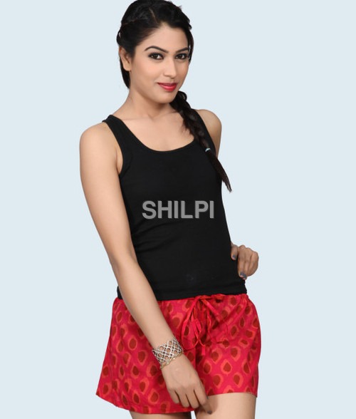 Quick Dry Rani Pink Printed Hot Pant