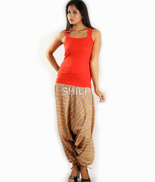 Quick Dry Cotton Yellow And Green Harem Pants