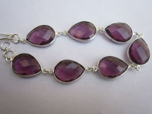 69cts amethyst quartz 7pcs connectors 8 inch ready to wear bracelet 