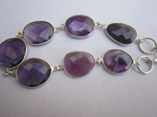 65cts bio amethyst quartz 7pcs connectors 8 inch ready to wear bracelet 