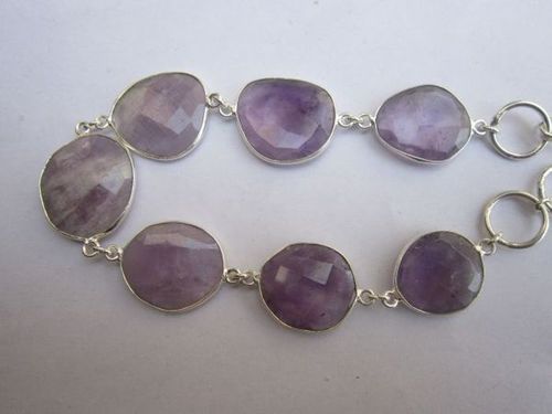 71  cts american amethyst quartz 7pcs connectors 8 inch ready to wear bracelet 