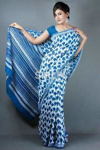 Washable Hand Block Printed Saree
