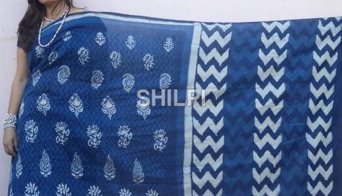 Washable Hand Block Printed Saree