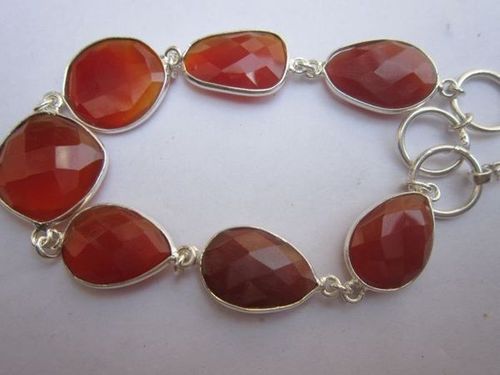 51 cts carnelian 7pcs connectors 8 inch ready to wear bracelet 