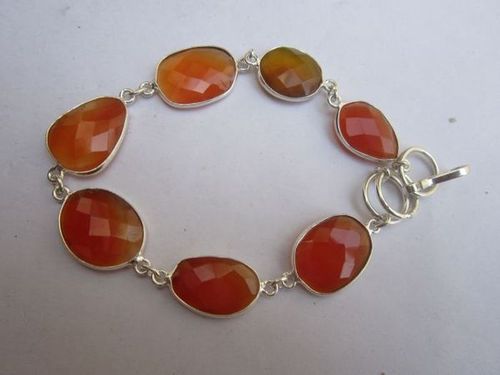 43 cts carnelian 7pcs connectors 8 inch ready to wear bracelet 