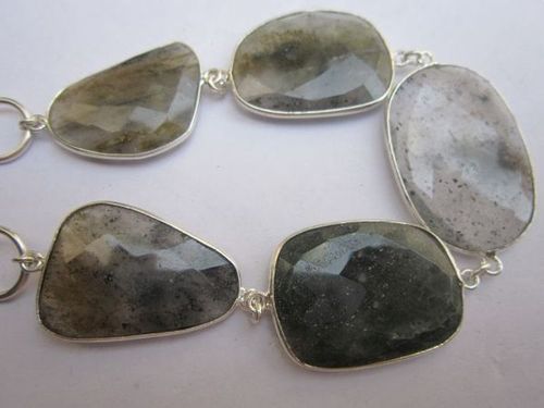 112cts black rutile 5pcs connectors 8 inch ready to wear bracelet 