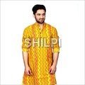 Yellow Zig-zag Cotton Full Length Kurta - Standard Size S To Xl, Light Weight & Quick Dry, Machine Washable