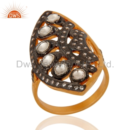 Gold Plated Sterling Silver Cz Ring Jewelry Gender: Women