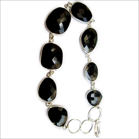 66 cts cts black onyx 8pcs connectors 8 inch ready to wear bracelet 