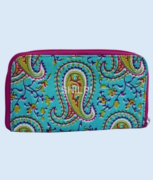 Light In Weight Blue And Pink Printed Wallet