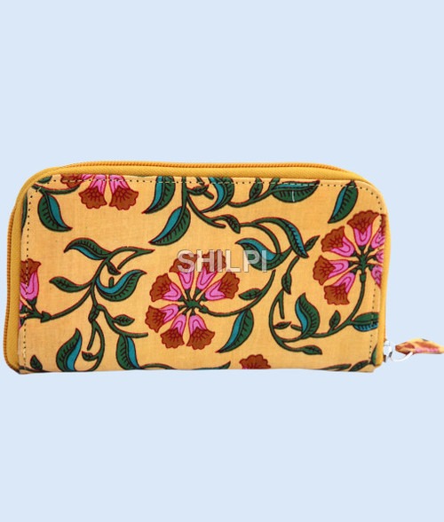 Quick Dry Yellow Floral Printed Wallet