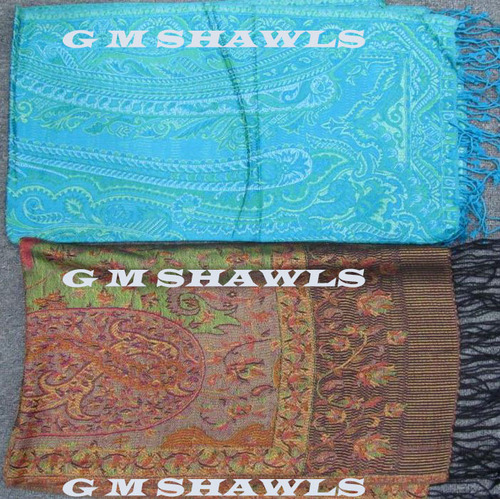 Silk Jamawar Muflar - Silk, 70x180 cm, Teal | Soft Texture, Warmth, Floral Pattern, Elegant Design