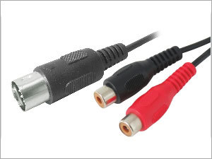 5 PIN DIN MALE/2 RCA FEMALE CORD