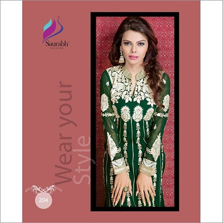 Vibrant Green Designer Embroidery Salwar Suit