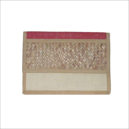 Plain Ethnic Itinerary Holder Jute & Assam Mat Combinati