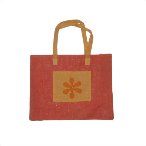 Jute Shopping Bag With Patch Work