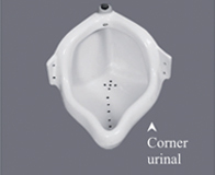 White Corner Urinal