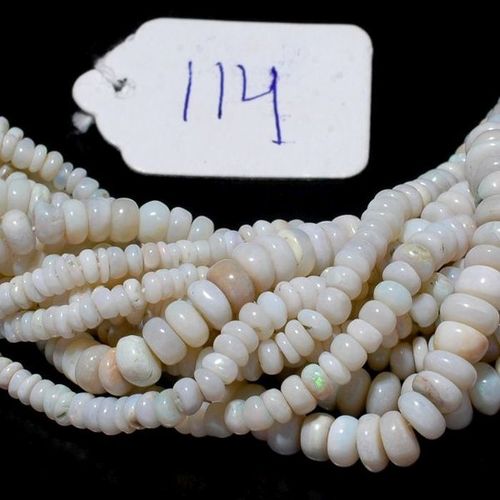 Round Brilliant Cut Welo Fire Ethiopian Opal  14 Inch 3Mm-4Mm Plain Rondelle Beads With Clasp#114 