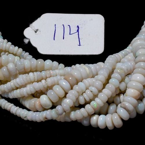 Round Brilliant Cut Welo Fire Ethiopian Opal  14 Inch 3Mm-9Mm Plain Rondelle Beads With Clasp#114 