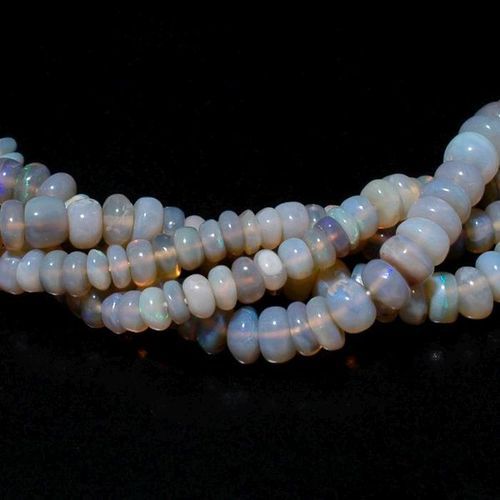 Round Brilliant Cut Welo Fire Ethiopian Opal 14 Inch 5mm-7.5mm Plain Rondelle Beads With Clasp#117