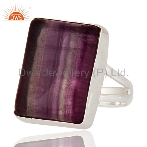 Rainbow Fluorite Sterling Silver Ring Gender: Women