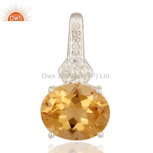 925 Sterling Silver Multi Gemstone Pendant - Elegant Topaz Accents, Handcrafted for Timeless Appeal