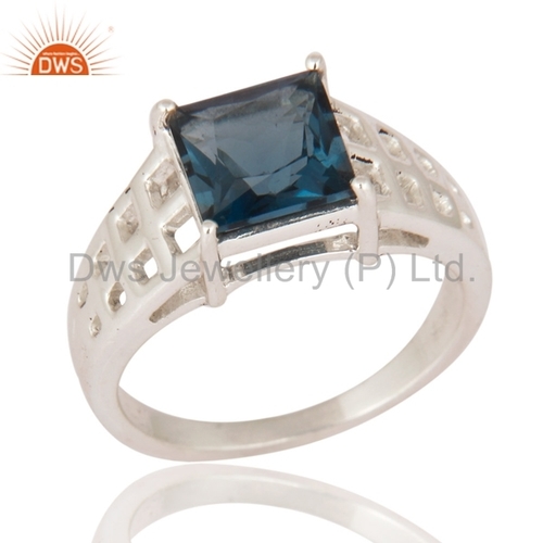 London Blue Topaz Men'S Engegement Ring Metal Purity: 925