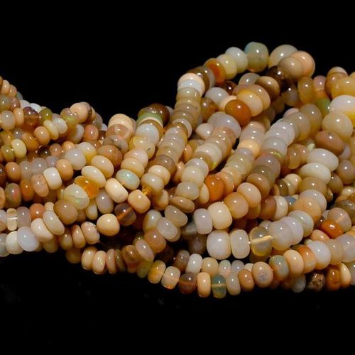 Round Brilliant Cut Welo Fire Ethiopian Opal  14 Inch 3Mm-8Mm Plain Rondelle Beads With Clasp#121 