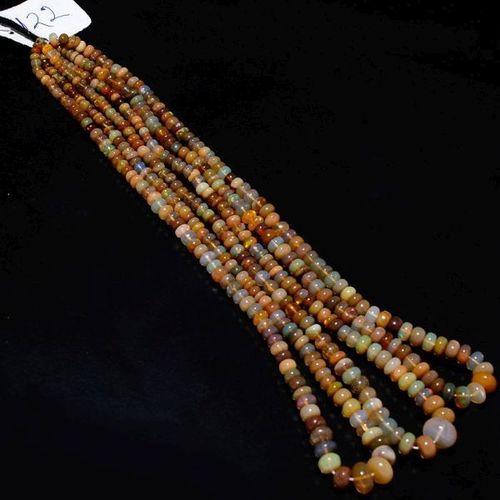 Round Brilliant Cut Welo Fire Ethiopian Opal  14 Inch 4Mm-9Mm Plain Rondelle Beads With Clasp#122 