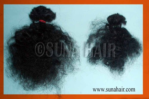 Curly feeling mangolian natural machine weft hair