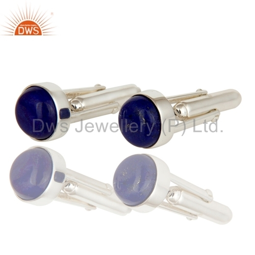 18k Gold Plated Sterling Silver Lapis Lazuli Cufflinks