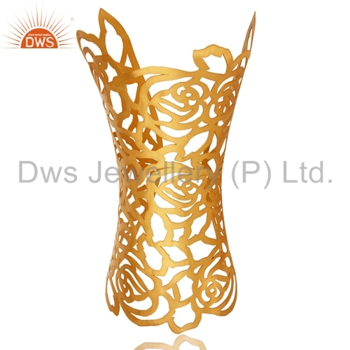 Silver Gold Plated Filigree Designs Cuff Bracelet Gender: Women