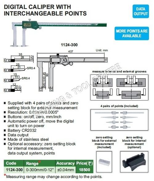 Digital Caliper With Interchangeable Points