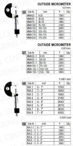 Precision External Micrometers (Analog)