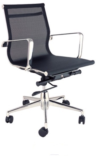 1084 - Mesh, Metal, Black | Ergonomic Design, Adjustable Height, Swivel Base