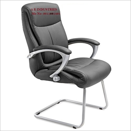 Leather Visitor Chair - Color: Grey