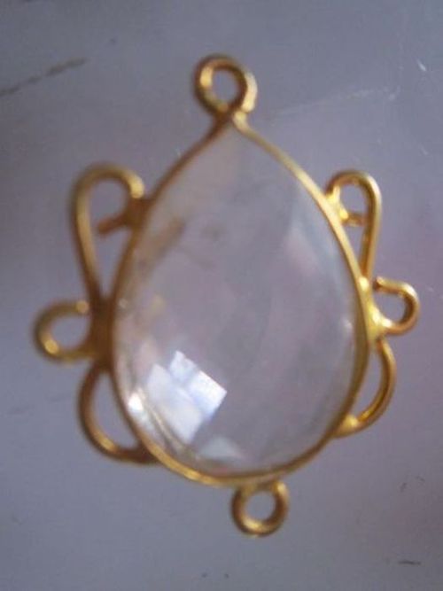 Pear 1 Pcs Crystal Faceted Almond Pave Bezel