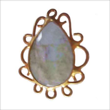 Pear 1 Pcs Rutile Faceted Almond Pave Bezel