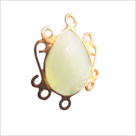 Pear 1 Pcs Prehnite Chalcedony Faceted Almond Pave Bezel 