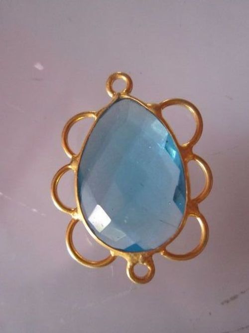 Pear 1 Pcs Bt Quartz Faceted Almond Pave Bezel