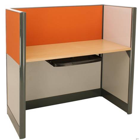 Office Furniture - Melamine, 72" x 48" x 30", Orange | Modular Design, Height Adjustable, Easy Assembly, Privacy Panels