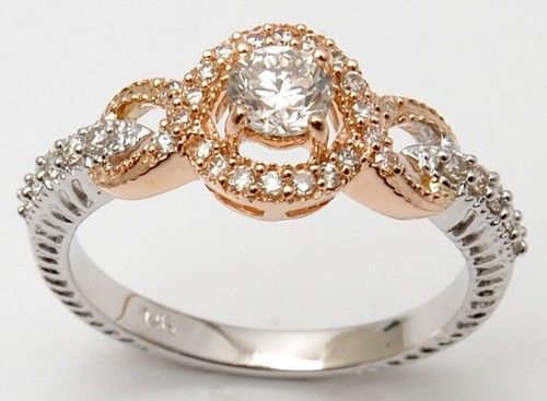 Two Tone Gold Engagement Ring