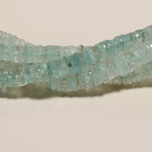 7 inch aquamarine faceted tyre beads one starnd  gemstone  5mm-6mm 