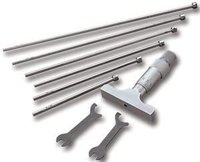 Depth Micrometer - Stainless Steel, 0-300 Mm Measurement Range, 0.01 Mm Resolution | Interchangeable Rods, Wear Proof Anvil, Ratchet Stop For Consistent Measurement