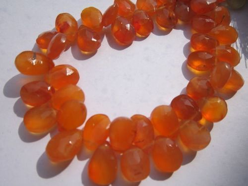 Oval Cut 8 Inch Dark Carnelian 7x11mm Faceted Briolettes Beads One Strand