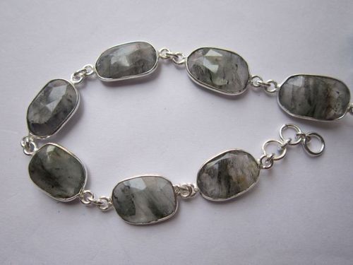 rutile 7 pcs sterling silver plated 8 inch connector ready to wear bracelet 