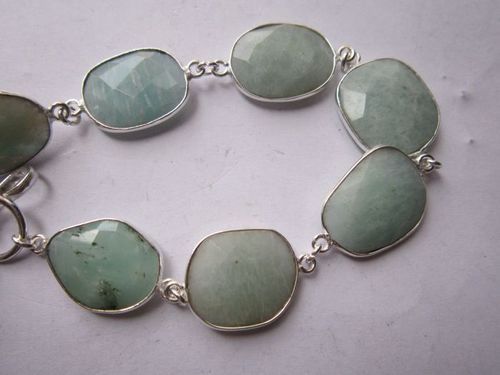 amozonite  7 pcs sterling silver plated 8 inch connector ready to wear bracelet 